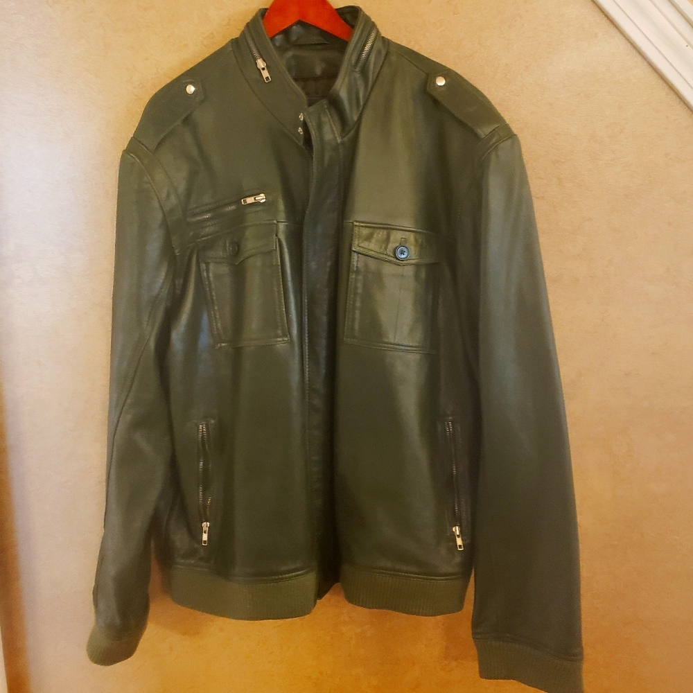 Green leather jacket